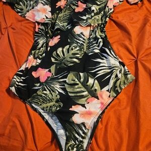 Tropical Floral Print Bodysuit